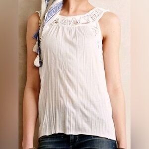Anthropologie Meadow Rue White‎ Lace Crochet Tank Top